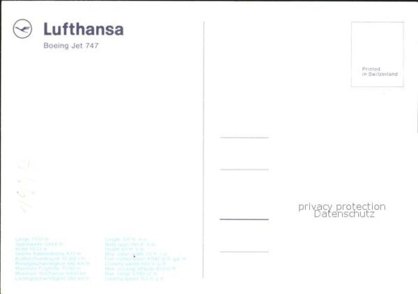Lufthansa Boeing Jet 747 – Bild 2