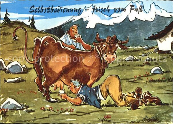 Kuehe Milch Selbstbedienung Humor