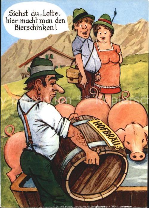 Humor Schweine Fass Hofbräu Bierschinken