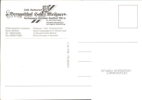 Hessisch Lichtenau Bergasthof Hoher Meißner – Bild 2
