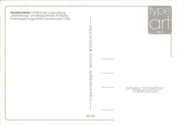 Alf Mosel Moselschleife Jugendburg Marienburg Caf – Bild 2