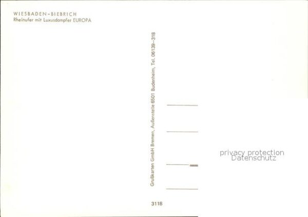 Biebrich Wiesbaden Rheinufer mit Luxusdampfer Europa – Bild 2