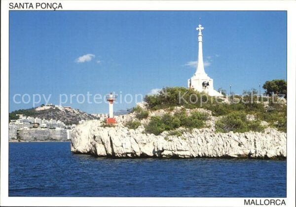 Santa Ponsa Mallorca Islas Baleares Küstenpartie mit Kreuz