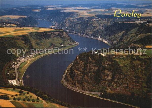 Loreley Lorelei Fliegeraufnahme mit St. Goarshausen