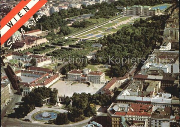 Wien Fliegeraufnahme Belvedere