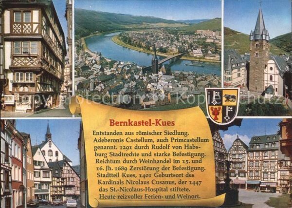 Bernkastel-Kues Moselpartie Fliegeraufnahme Fachwerk