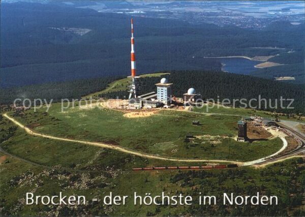 Brocken Harz Fliegeraufnahme mit Sendetürmen