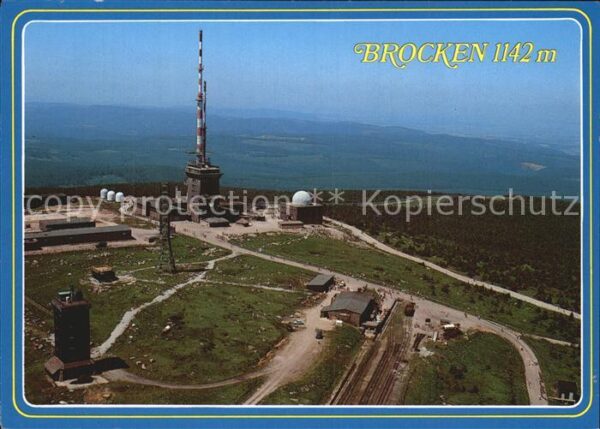 Brocken Harz Fliegeraufnahme mit Sendetürmen