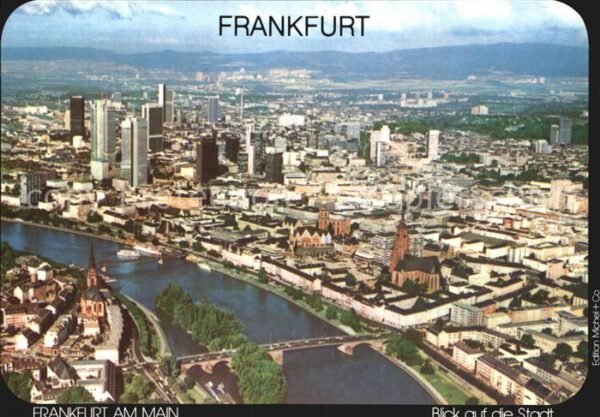 Frankfurt Main Fliegeraufnahme Mainpartie mit Dom