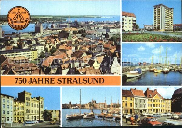 Stralsund Mecklenburg Vorpommern Fliegeraufnahme Leninplatz Hafen Markt