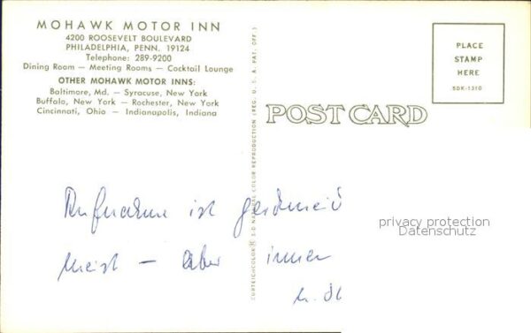Philadelphia Pennsylvania Mohawk Motor Inn – Bild 2