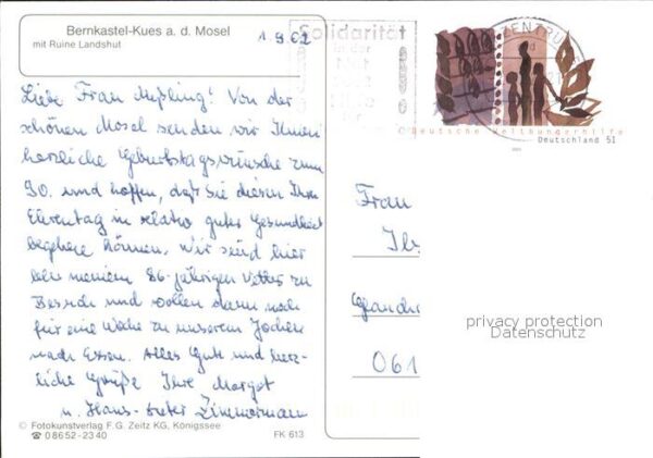 Bernkastel-Kues Teilansicht mit Ruine Landshut – Bild 2