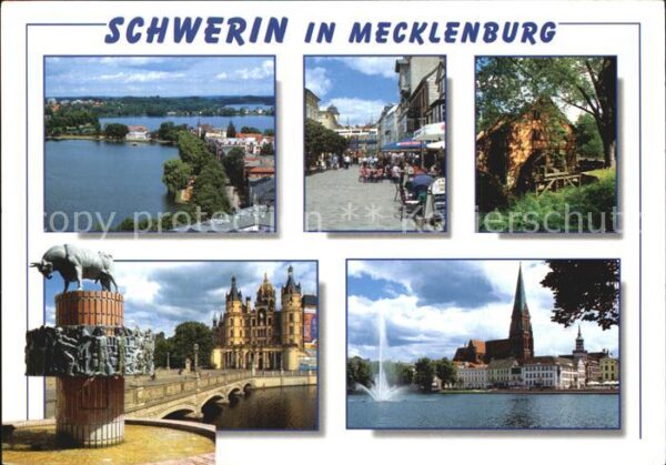 Schwerin Mecklenburg Stadtansichten Schloss Kirche Fussgänge