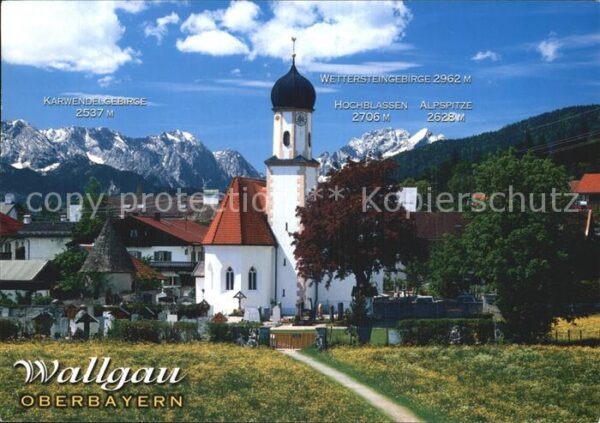 Wallgau Kirche Hochblassen Karwendelgebirge Alp