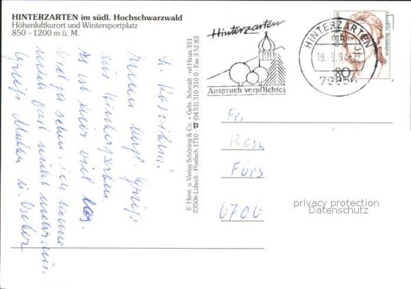 Hinterzarten Teilansicht Kirchen Rathaus – Bild 2