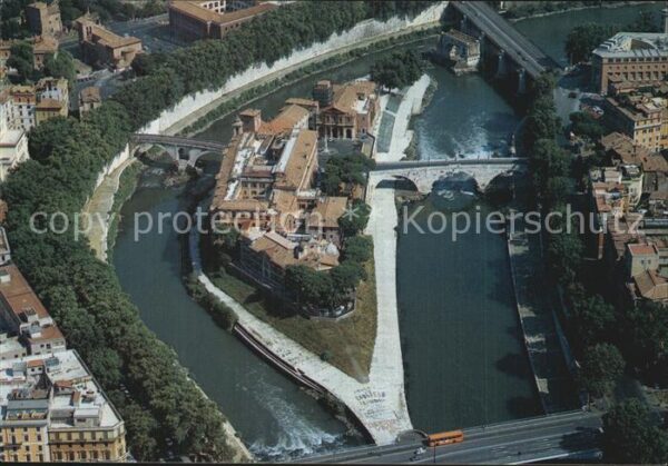 Roma Rom Fliegeraufnahme Tiberinsel