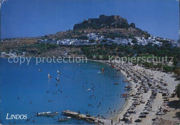 Lindos Lindo Strand Fliegeraufnahme