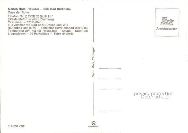Bad Duerkheim Garten-Hotel Heusser – Bild 2
