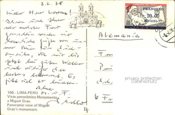 Lima Peru Miguel Graus Monument – Bild 2