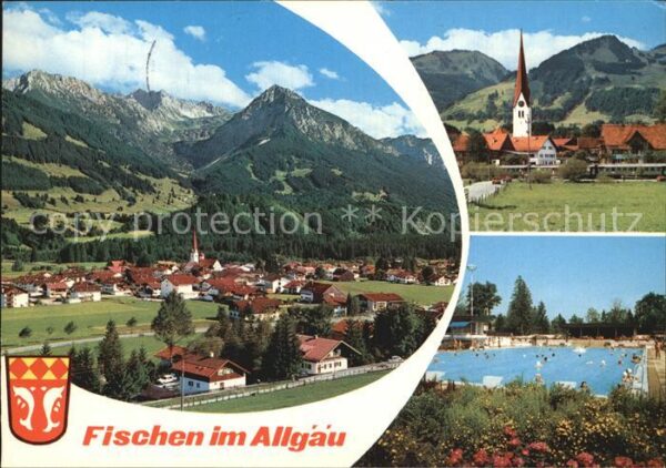 Fischen Allgaeu Panorama Schwimmbad Kirche