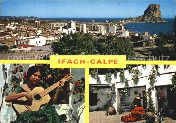 Calpe Panorama Frau mit Gitarre Flamengotänze