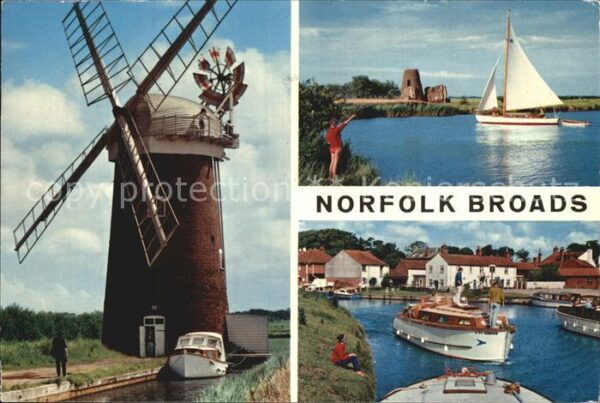 Norfolk Broads Windmühle Hafen Segelboot