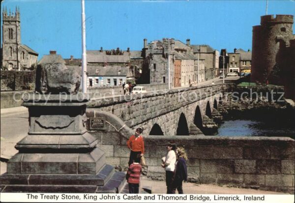 Limerick Irland Treaty Stone King Jon Castle Brücke