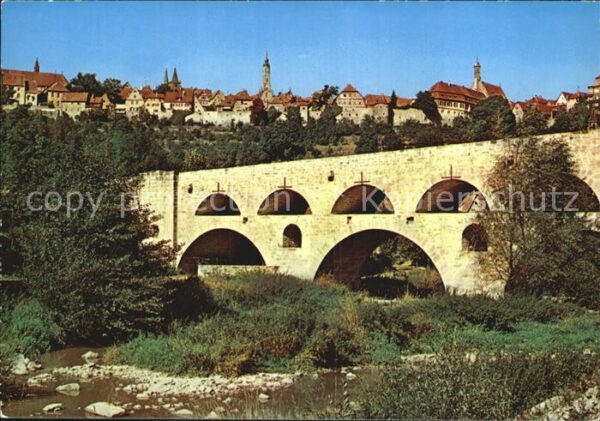 Rothenburg Tauber Doppelbrücke Taubertal