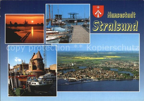 Stralsund Mecklenburg Vorpommern Altstadtsilhouette Ziegelgrabenbrücke H
