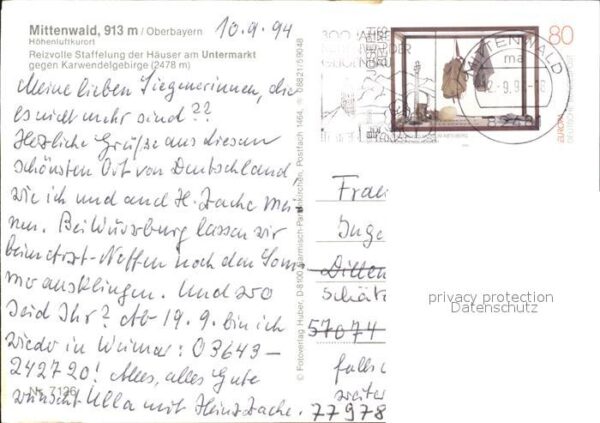 Mittenwald Bayern Häuser Untermarkt Karwendelgebirge – Bild 2