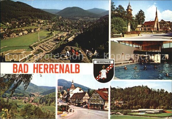 Bad Herrenalb Luftaufnahme Kirche Hallenbad Ortsansic