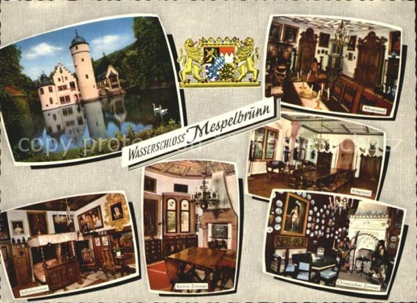 Mespelbrunn Wasserschloss Ahnensaal Schlafzimmer Ka