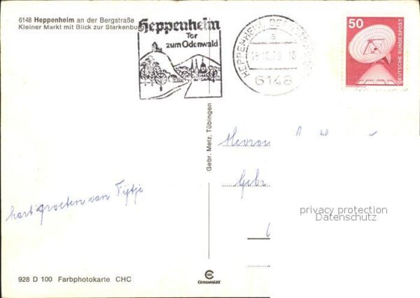 Heppenheim Bergstrasse Kleiner Markt mit Starkenburg – Bild 2