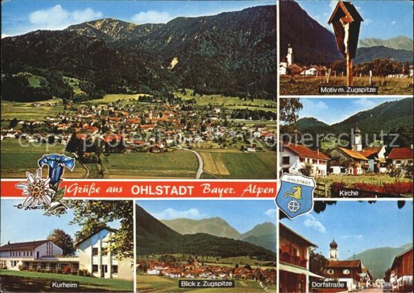 Ohlstadt Zugspitze Fliegeraufnahme Dorfstrasse K