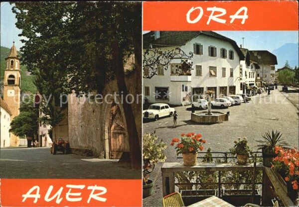 Auer Ora Suedtirol Strassenpartie mit Kirche