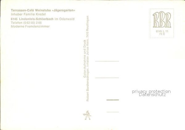 Schlierbach Lindenfels Odenwald Cafe Weinstube Jägersgarten – Bild 2