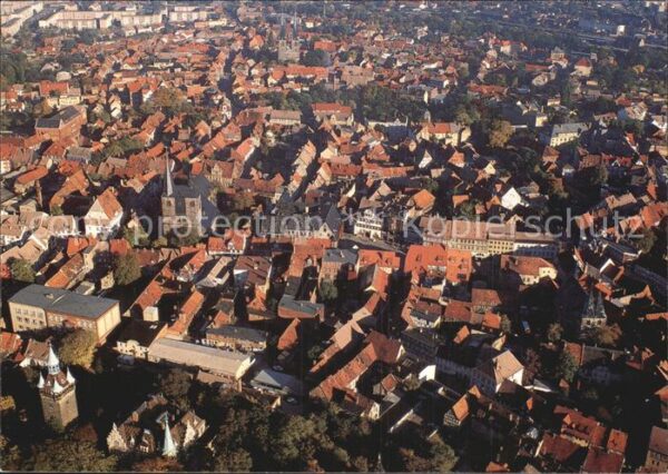 Quedlinburg Fliegeraufnahme Fachwerkstadt
