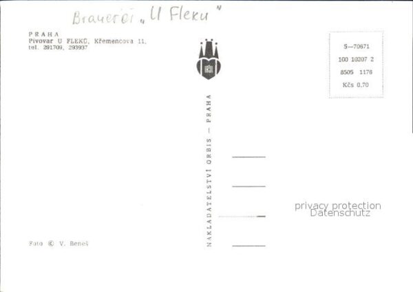 Praha Prahy Prague Brauerei U Fleku – Bild 2