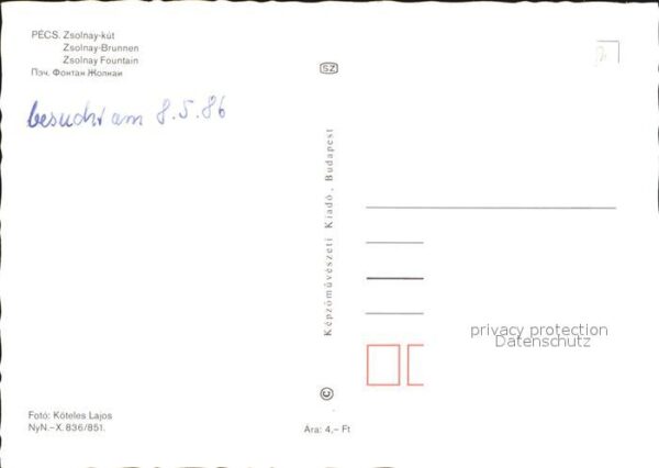 Pecs Zsolnay-Brunnen – Bild 2