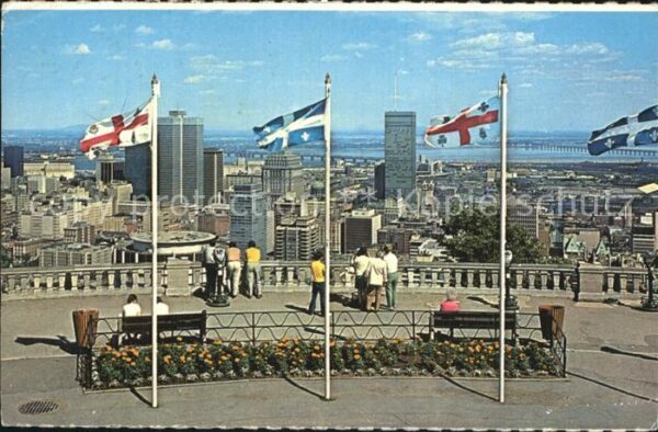 Montreal Quebec Skyline from Mountain Chalet Lookoff