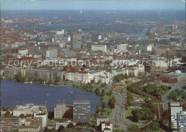 Hamburg Blick vom Fernsehturm auf Aussenalster