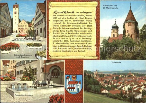 Leutkirch Pulverturm und St. Martinskirche Gänsel