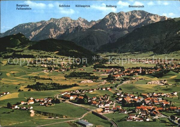 Pfronten Fliegeraufnahme mti Falkenstein Schlick