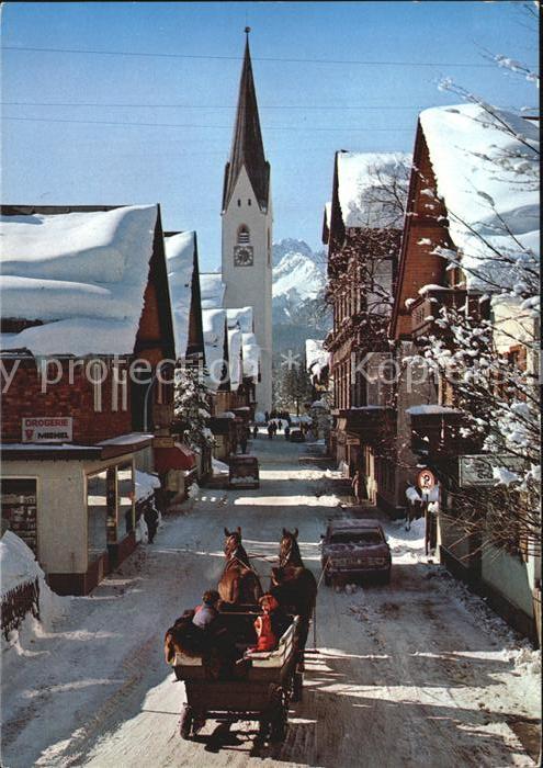 Oberstdorf Kirchstraße Kirche Kurort Winter