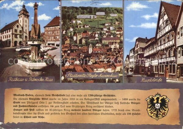 Mosbach Baden Rathaus Missionshaus Hauptstraße
