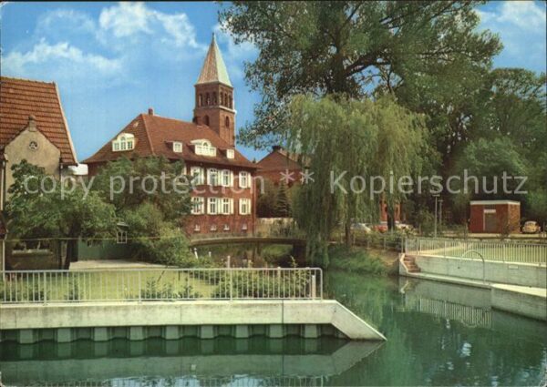 Nordhorn Vechte Blick auf Augustinus Kirche