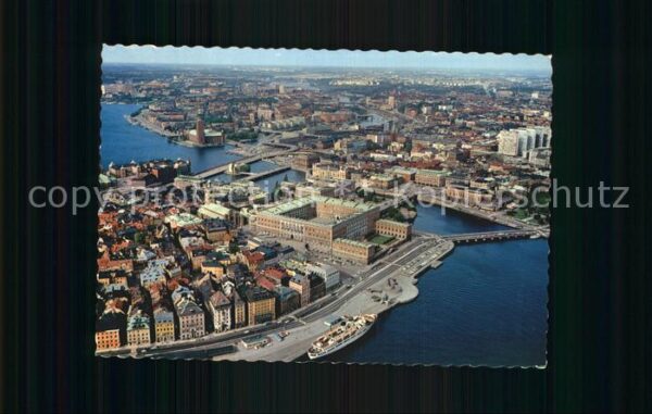 Stockholm Zentrum Luftaufnahme Königspalast