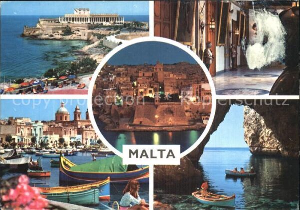 Malta Teilansichten Hafen Grotte