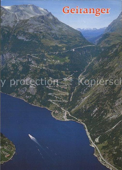 Geiranger Ornefjellvegen Fjord and the zigzag roa