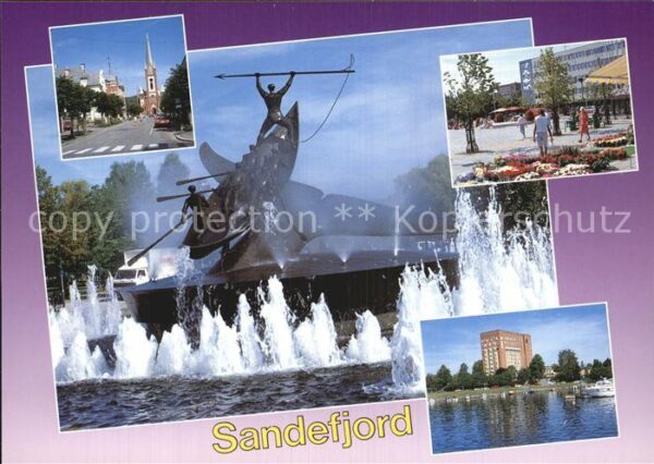 Sandefjord Teilansichten Monument Wasserspiele